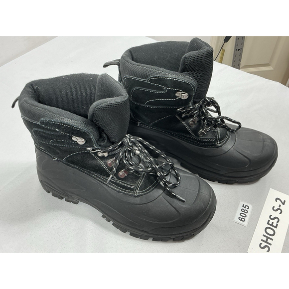 Mens Weatherproof Thinsulate Winter Boots Ankle 11 Black Lace Up NWOT - Picture 1 of 9